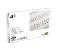 Libreta Bloc de Música Pentagrama 3mm Cuarto 20 Hojas Liderpapel