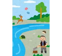 Libreta Bosque Infantil: Cuaderno con Renglones y Escena Ilustrada con Animales y Leñador