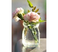 Libreta bote de cristal con flores y luz natural: Cuaderno con líneas y diseño luminoso (Libretas de flores)
