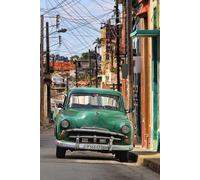 Libreta calle de Cuba con coche clásico: Cuaderno con líneas y diseño vintage (Libretas de ciudades y paisajes)