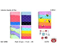 Libreta caucho y pins