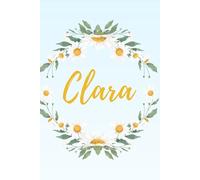 Libreta Clara Margaritas: Cuaderno sin Renglones con Nombre en Dorado y Fondo Celeste Claro