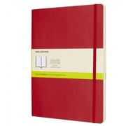 Moleskine - Cuaderno Clásico con Hojas Lisas, Tapa Blanda y Cierre Elástico, Color Rojo Escarlata, Tamaño Extra Grande 19 x 25 cm, 192 Hojas