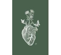 Libreta Corazón (verde) 50 hojas, 100 páginas.: Libreta pasta blanda para apuntes y dibujos, punteada a 1x1 cm, Serie Mariposa de Anatomía, Corazón (verde), 50 hojas, 100 páginas.