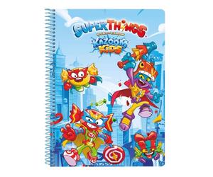 Libreta Cuarto 80 hojas Tapas Duras 1Diseño Superthings Kazoom Kids, 155xx220 mm
