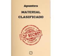 Libreta de apuntes A4 Top Secret (material clasificado, líneas punteadas) (OpoMateriales)