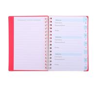 Libreta de Contraseñas Tapa Dura con Pestañas Alfabéticas, A6 Roja | Papel y Pp, Encuadernación en Espiral, para Registros de Correo y Claves, Portátil para Mayores