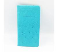 Libreta de direcciones delgada para teléfonos de la A a la Z, tapa dura y suave, color azul