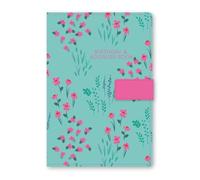 Libreta de direcciones telefónicas A-Z con tapa dura A5 con cierre magnético (rosa floral)