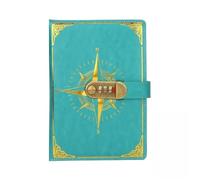 Libreta de notas retro con contraseña A5 y candado, cuaderno diario, brújula viajero creativo, libro contabilidad mano, bloc for estudiantes, papelería for tomar en secreto Diario Vintage(Green)