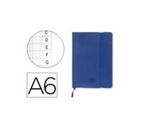 Libreta indice liderpapel similpiel a6 120 hojas 70g/m2 color azul