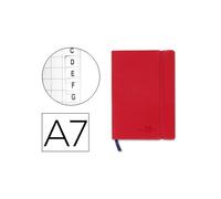 Libreta indice liderpapel similpiel a7 120 hojas 70g/m2 color rojo - LG09