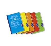 Lamela Libreta grapada A4 50 hojas 90 g cuadrovía 2,5 mm con margen multicolor - Pack 5