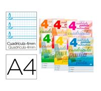 LIBRETA LIDERPAPEL PAUTAGUIA TAPA CARTONCILLO 32 HOJAS DIN A4 70 GR CUADRICULADO PAUTADO 4 MM