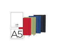 Libreta liderpapel simil piel a5 120 hojas 70g/m2 liso colores surtidos