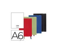 Libreta liderpapel simil piel a6 120 hojas 70g/m2 liso colores surtidos