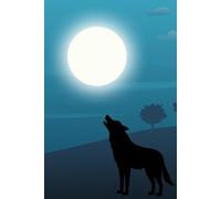 Libreta Lobo Nocturno: Cuaderno con Líneas y Silueta de Lobo en Cada Página