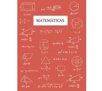 Libreta Matemáticas - cubierta de estampado de fórmulas matemáticas para clase, 80 hojas cuadriculadas 4x4mm, tamaño A4.