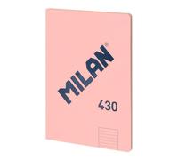 MILAN Libreta encolada A4 serie 1918 – Cuadrícula 5x5 mm, 48 hojas, 95 g/m², rosa