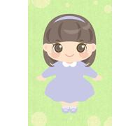 Libreta Niña en Vestido Violeta: Cuaderno con Renglones y Diseño Ilustrado sobre Fondo Texturizado