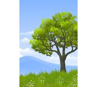 Libreta Paisaje Natural: Cuaderno con Renglones y Escena de Montaña y Bosque