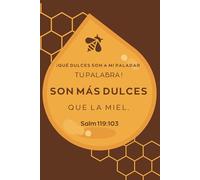 Libreta para cristianos con hojas de cuadritos - Libreta con versículo Salmos 119 - Versículo de la miel: Cuaderno con versiculo