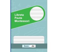 Libreta Pauta Montessori 5mm A4: 100 Páginas Pautadas en Blanco para Escritura, Cuaderno de Caligrafía para Niños