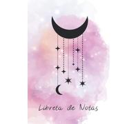 Libreta rayada - ilustracion de Luna de Atrapasueños Rosa Suave con Estrellas Fugaces: Journal de lineas horizontales con un bonito diseño (Spanish Edition)