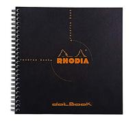 Clairefontaine ES Rhodia Reverse Book Libreta de anillas, a cuadros, 21 x 21 cm, 80 hojas, color Negro 210 x 210 mm