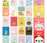 Libretas Pequeñas de Bolsillo - Cuadernos A Miniatura de 24 Piezas para Jóvenes, Estudiantes y Viajeros - Cuaderno de Viaje de Dibujos Animados, 8.5x12cm