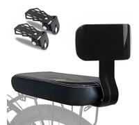 LIBRNTY Asiento Trasero de Bicicleta de montaña,Cojín de Asiento Trasero de Bicicleta,Pedales Traseros de Bicicleta,sillín Trasero de PU Negro,cómodo Asiento de Bicicleta para Adultos