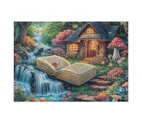 Libro Abierto cabaña de Hongo Bosque Naturaleza Salvaje Puzzles 300 Piezas Juguete Educativo 3D Interactivo Rompecabezas Familiar para Toda La Familia Entretenimiento Creativo Decorativo 300 PCS