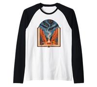 Libro Abierto Cañón Fuego Tienda Cielo Constelaciones Camiseta Manga Raglan
