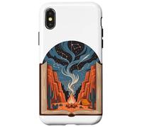 Libro Abierto Cañón Fuego Tienda Cielo Constelaciones Carcasa para iPhone X/XS