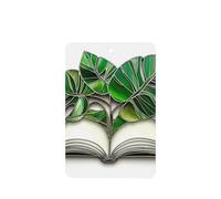 Libro abierto con exuberantes hojas de plantas de Monstera Ambientadores para coche, 4 tarjetas perfumadas colgantes, tarjetas perfumadas para coche, tabletas de aromaterapia