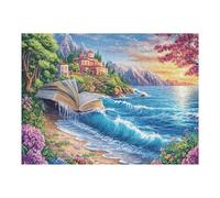 Libro Abierto Ola océano Bosque Naturaleza Salvaje Hermosa Puzzle 500 Piezas Colorido Cartón Rompecabezas Familiar para Toda La Familia Juguete Educativo 3D Maquetas Construir 500 PCS