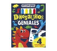 Libro Actividades SALDAÑA Arte Con Spray Dinosaurios Geniales