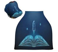 Libro Azul Cohete Volador Estrellas Planetas Cubierta de Lactancia Materna Asiento de Bebé Cubierta de Cochecito Transpirable Carros de La Compra Cubierta para Niños Niñas
