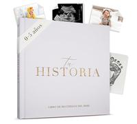 Libro Bebe - Libro de Recuerdos para Bebé - Diario y Álbum de Fotos para Bebés, 136 Páginas, Desde el Nacimiento hasta los 5 Años - Libro Nuestros Recuerdos (Gris)