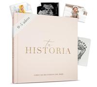 Libro Bebe - Libro de Recuerdos para Bebé - Diario y Álbum de Fotos para Bebés, 136 Páginas, Desde el Nacimiento hasta los 5 Años - Libro Nuestros Recuerdos (Crema)