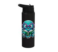 Libro Bibliotecario Mar Océano Calamar Gigante Divertido Lectura Pul Stainless Steel Insulated Water Bottle