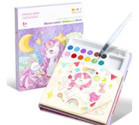 Libro Colorear con Acuarelas Regalos Cumpleaños Niños Colegio Juego de Acuarela para Niñas de 3-8 Años Juguete Educativo como Detalles Cumpleaños Niños Coloring Book Niñas Manualidades Niños (Morado)