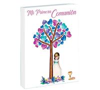 Libro Comunión niña + tampón para Dejar Huellas en Dos Colores, Medidas Libro 29 x 24 cm Arguval