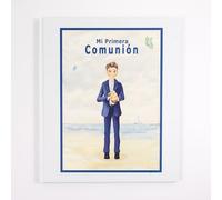 Libro Comunión niño Playa + tampón para Dejar Huellas en Dos Colores| Medidas Libro 29 x 24 cm| Arguval
