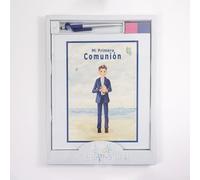 Libro Comunión niño Playa + tampón para Dejar Huellas en Dos Colores y bolígrafo sujetamóvil| Medidas Libro 29 x 24 cm| Arguval