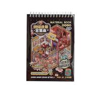 Libro con calcomanía de escenas en miniatura, Libro de pegatinas Big 3D Horror Room | Decoración Imágenes decocativas Requisito de artesanía para figuras de pared de cuaderno, figuras del gabinete de