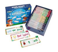 Libro Construir Familias de Palabras - Juego de 30 piezas educativas reutilizables interactivas - Juego de cartas de aprendizaje, juegos de rimas | Para uso en casa, escuela, viaje, clase, guardería y