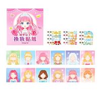 Libro creativo de calcomanías para niños con múltiples personajes y disfraces, de PVC, creativo, para vestir, libro de calcomanías de actividades para niños