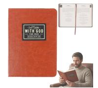 Libro cristiano One Minute With God for Men de 365 días, edición de piel sintética marrón, oración devocional de la Biblia para planificador de seguimiento diario