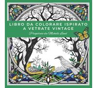 Libro da colorare ispirato a vetrate vintage